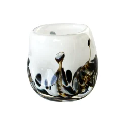 After Rain lykt/vase liten, hvit m/dekor