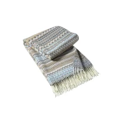 Alana heritage pledd 130x190, beige/blue