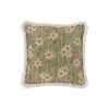 Annie flowers fringe pute 40x40, green/blue