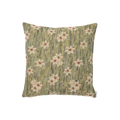 Annie flowers pute 50x50, green/blue