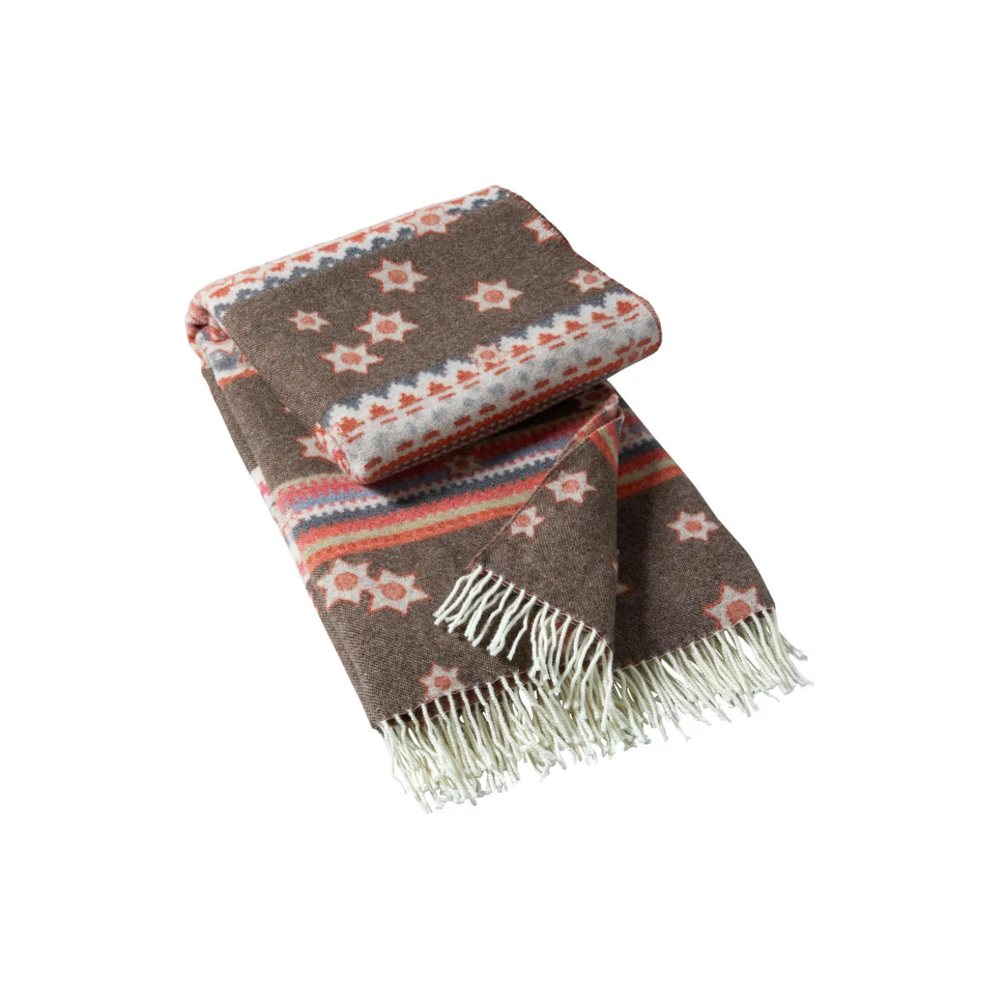 Archive flowers pledd 130x190, brown/multi