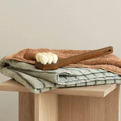 ARTO Badehåndkle tynne striper, desert sage/agave green