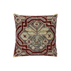 Astrid geometric pute 50x50, burgundy/green