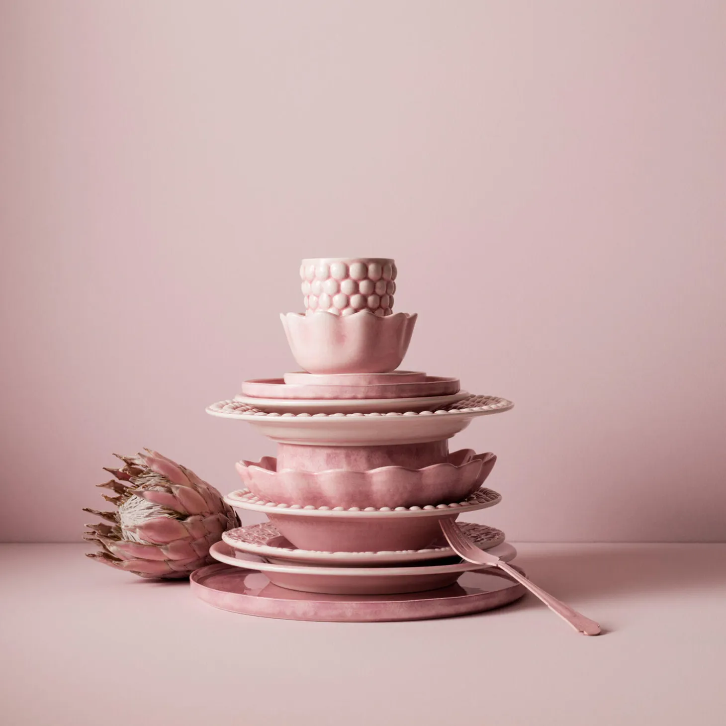 Basic tallerken 21 cm, light pink
