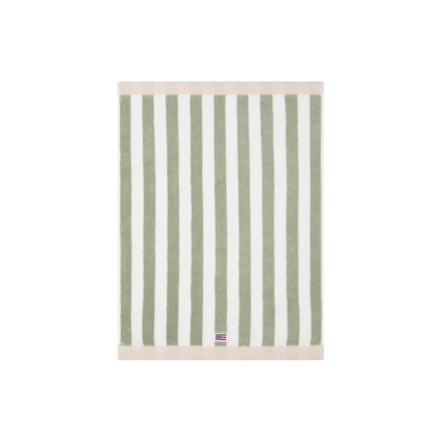 Block Striped håndkle, vintage green/white/moonbeam
