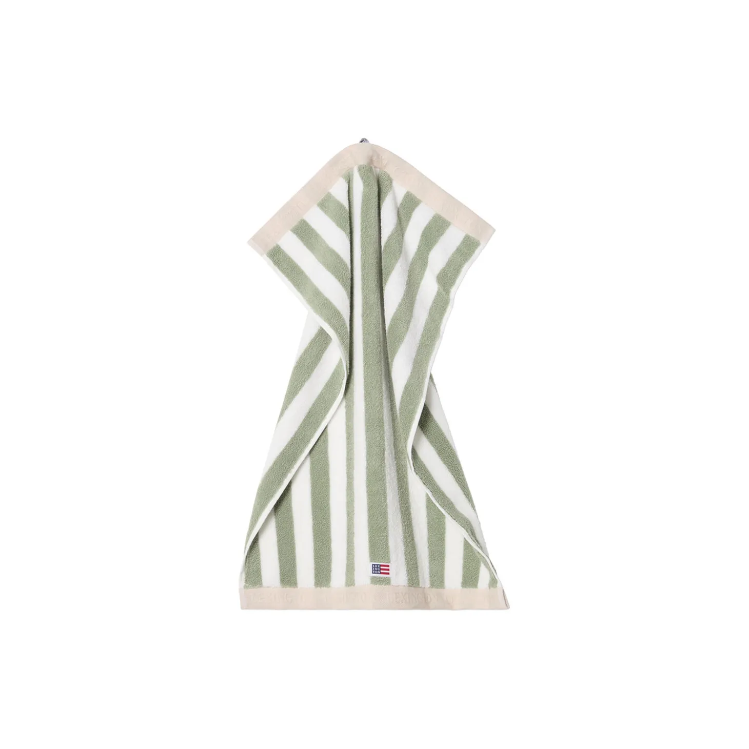 Block Striped håndkle, vintage green/white/moonbeam