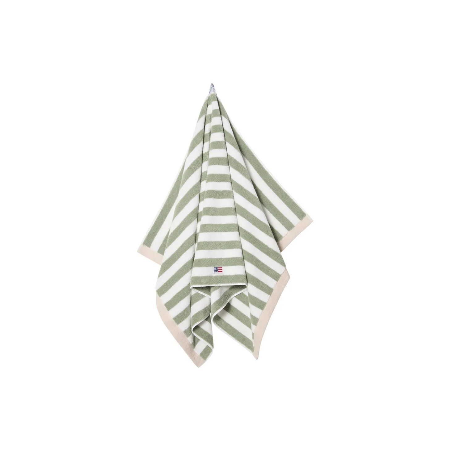 Block Striped håndkle, vintage green/white/moonbeam