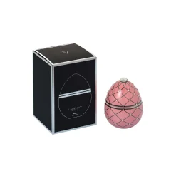Bois de Russie duftlys egg, rose silver stripes