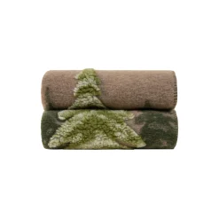 Bosco Verde Easy Boiled Wool pledd, green/brown