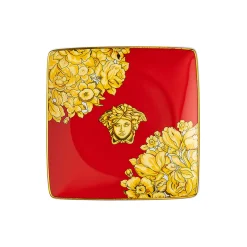 Bowl 12 cm square flat, medusa rhapsody red