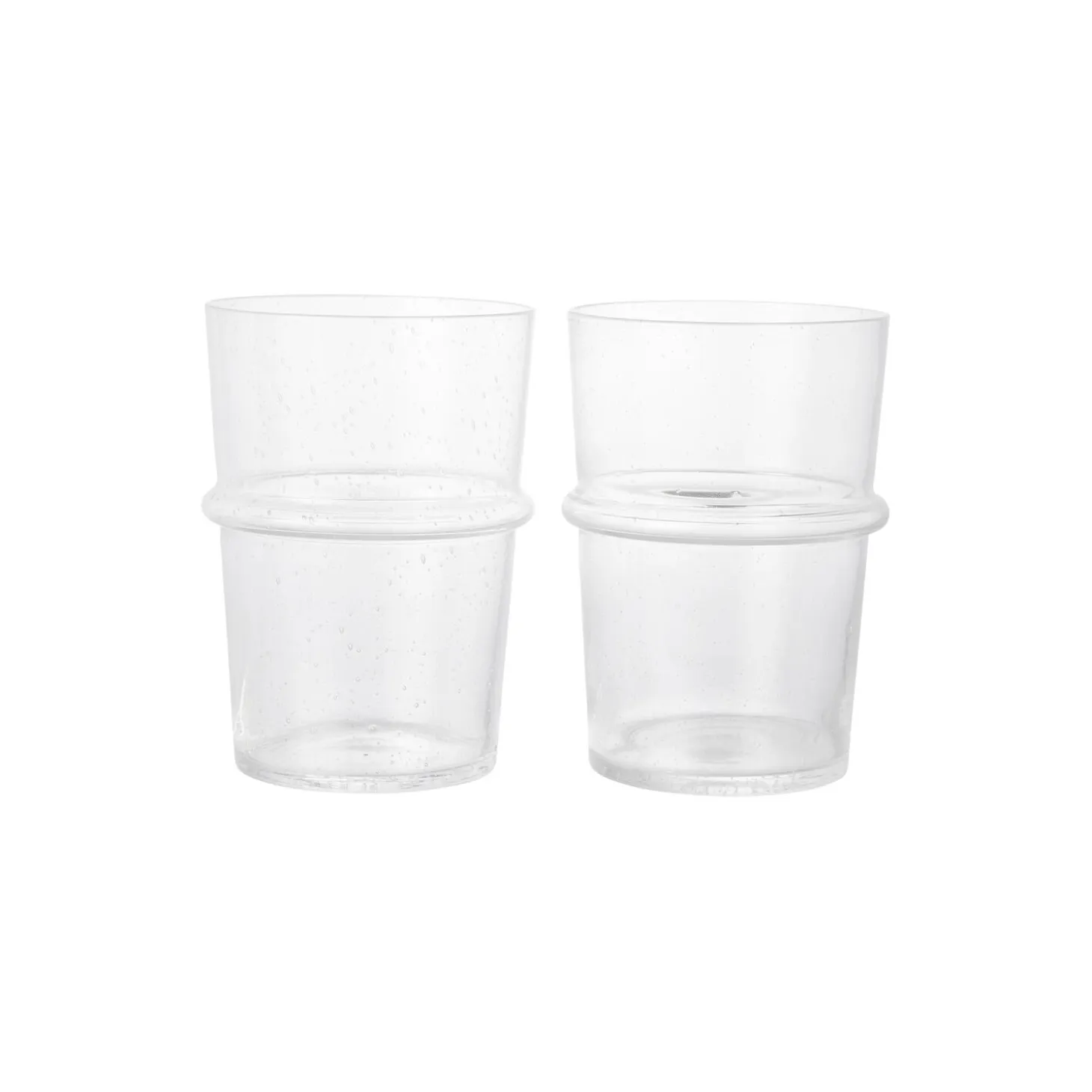 Boya Høyt glass 2 stk., clear with bubbles