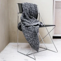 Cable pledd, grey/black