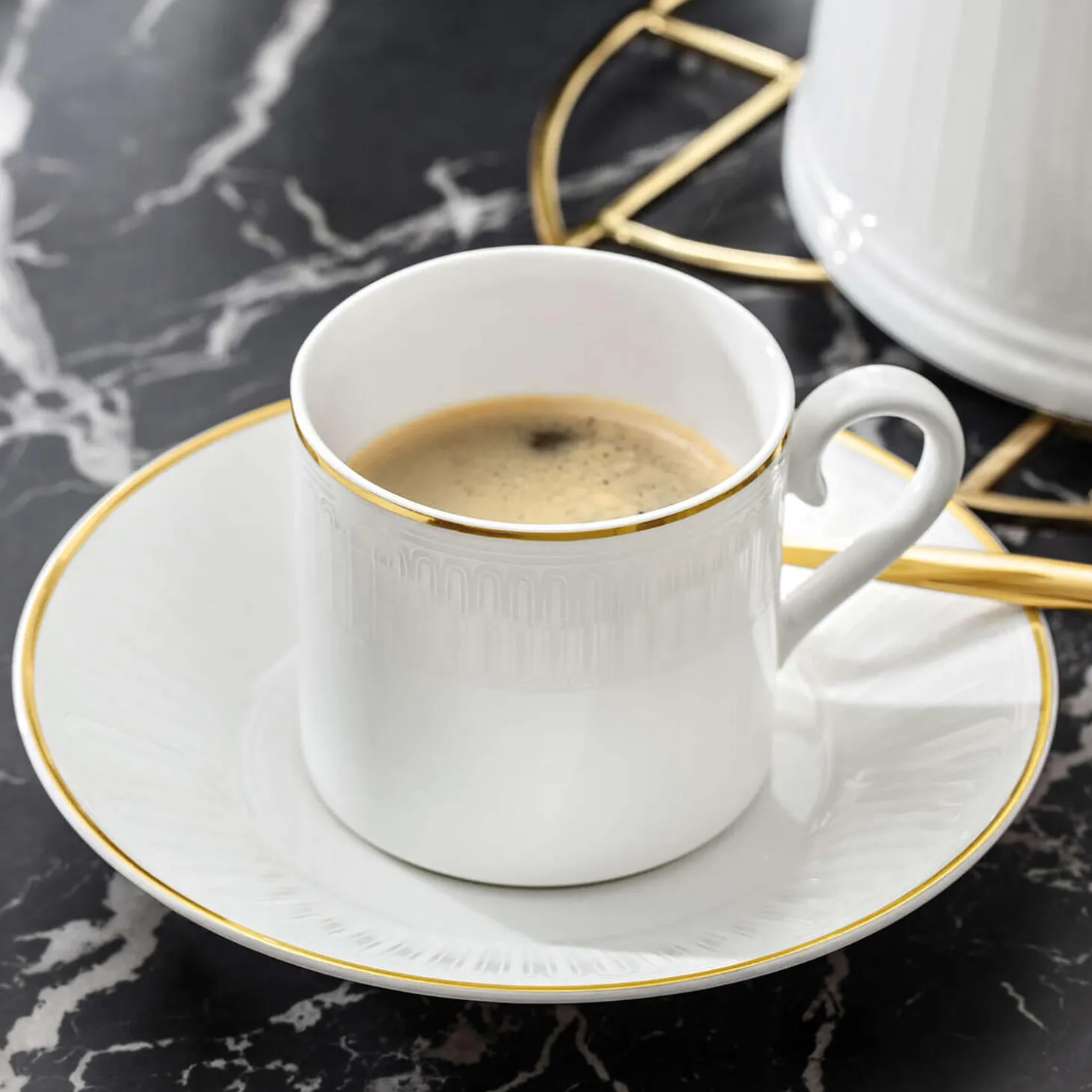 Chateau Septfontaines kaffekopp, hvit