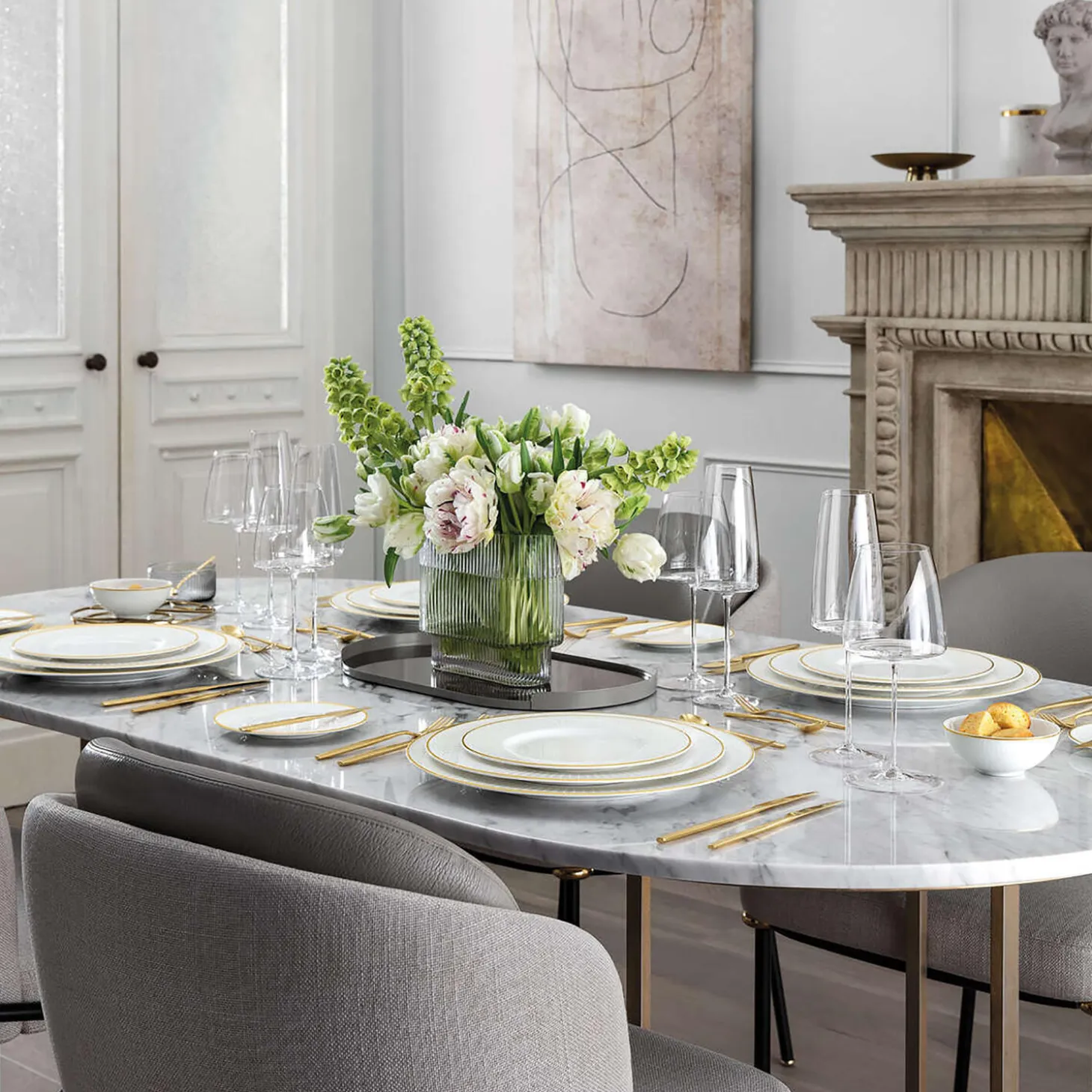 Chateau Septfontaines salat skål, hvit