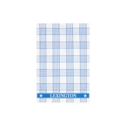 Checked Org Cotton Terry kjøkkenhåndkle, white/blue