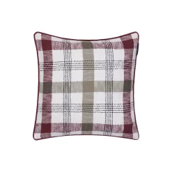 Checked putetrekk, burgundy/stone