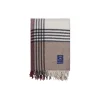 Checked Recycled ullpledd, stone/burgundy/beige