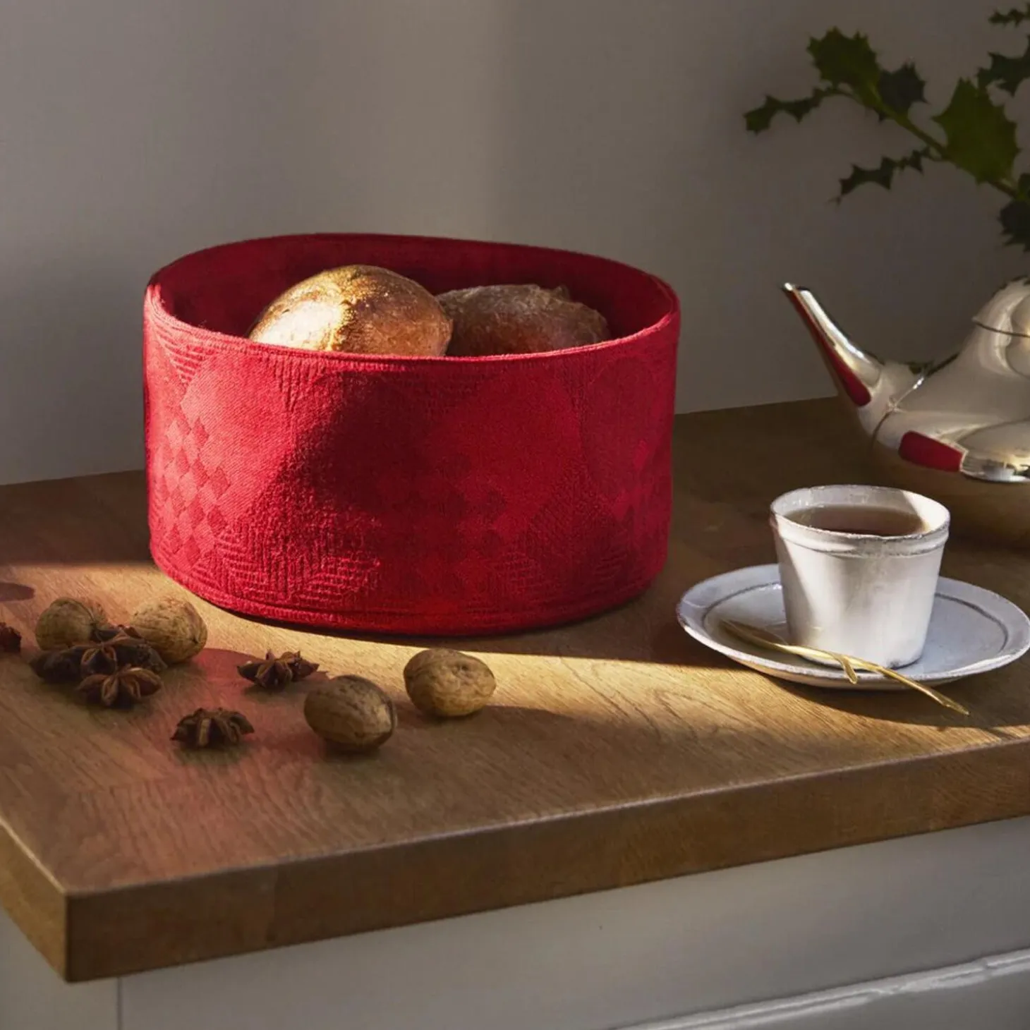CHRISTMAS brødkurv, deep red