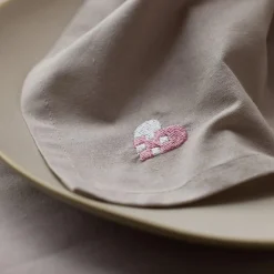 Christmas Hearts Embroidery Tøyservietter, rose