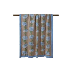 CICORIA BLUE Boiled wool pledd 150x190 cm