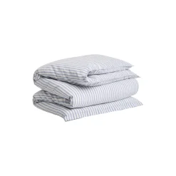 Cotton Linen Stripe dynetrekk, faded denim