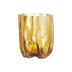 Crackle vase, amber/flaminco