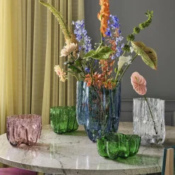 Crackle vase, green