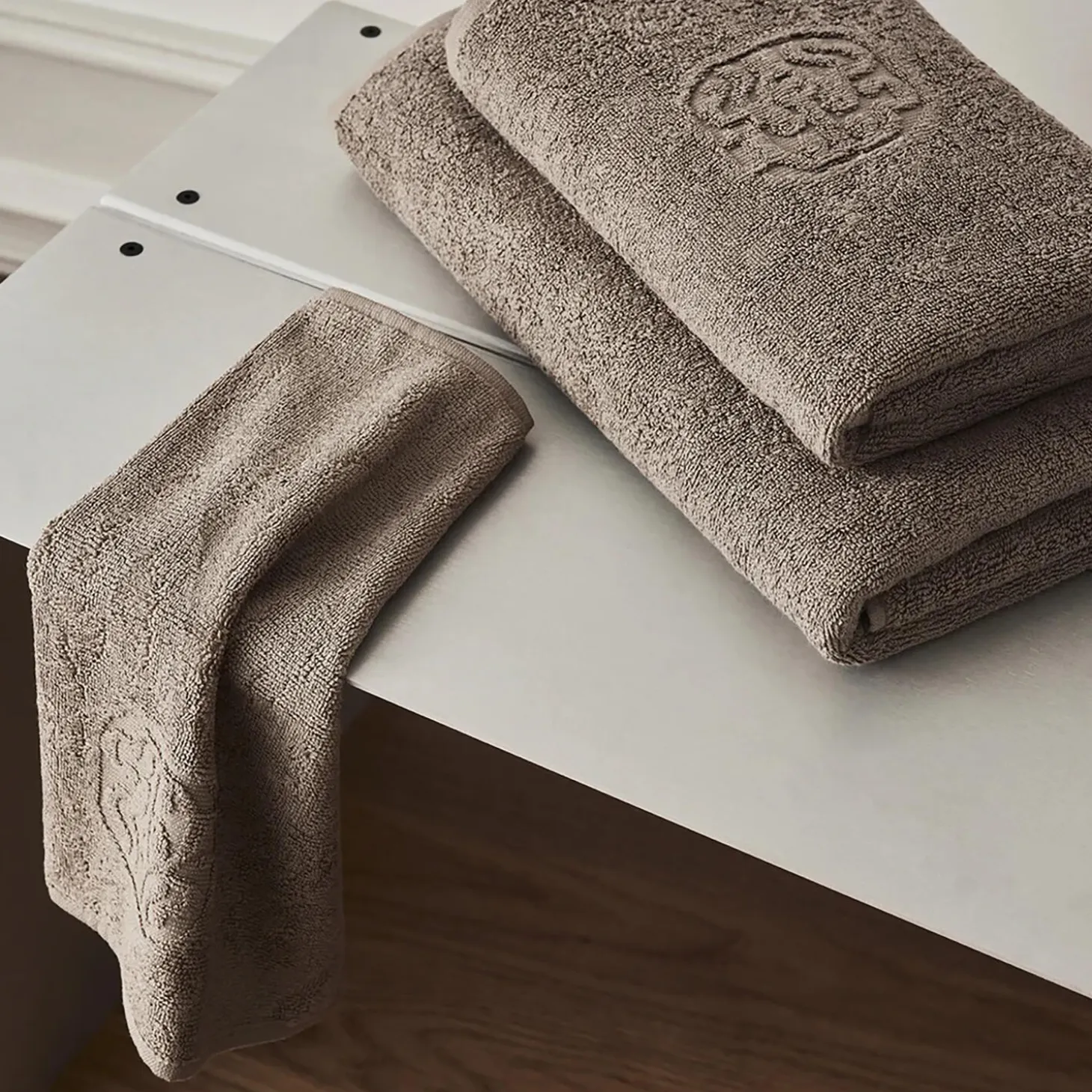Damask Terry håndkle, walnut