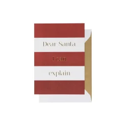 Dear Santa kort, hvit/rød/gull