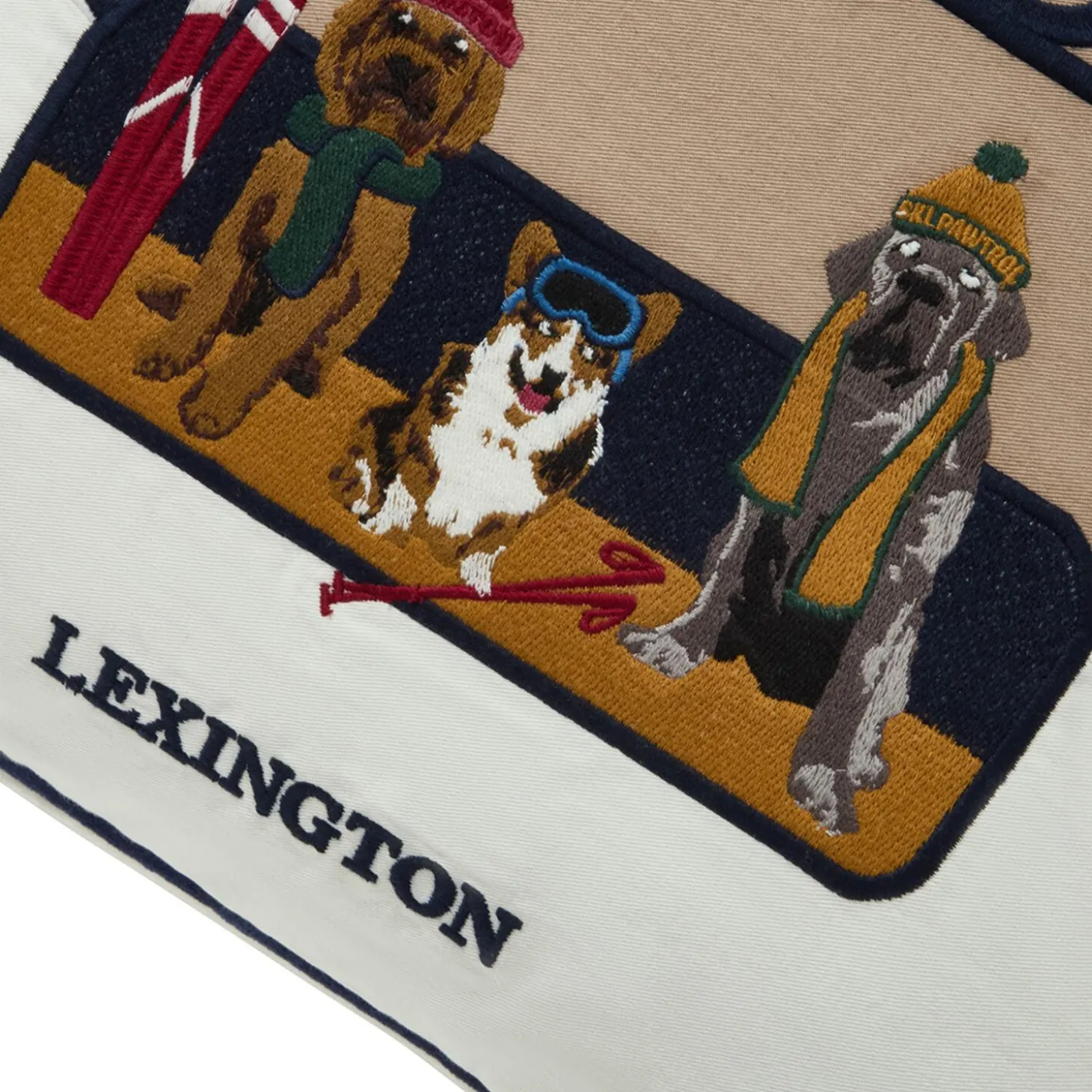 Dog Lift Twill Patch Cover, beige/white multi