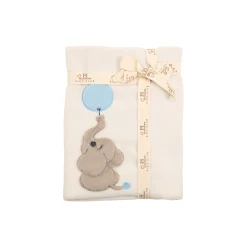 ELEFANTINO Soft bamboo LIGHT BLUE pledd 75x100cm