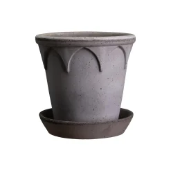 Elizabeth RAW potte med underfat, grey