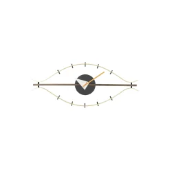 Eye Clock, brass/walnut