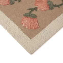 Fane pledd - kort ull, rosa/beige