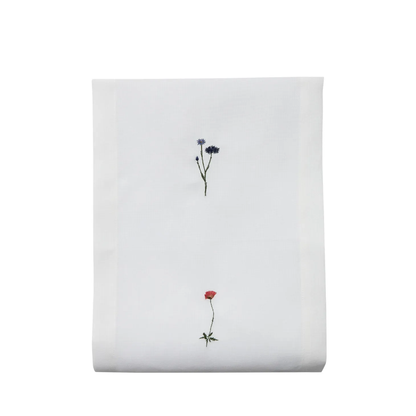 FLORA bordløper med ville blomster, hvit
