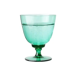 Flow glass med stett, smaragdgrønn