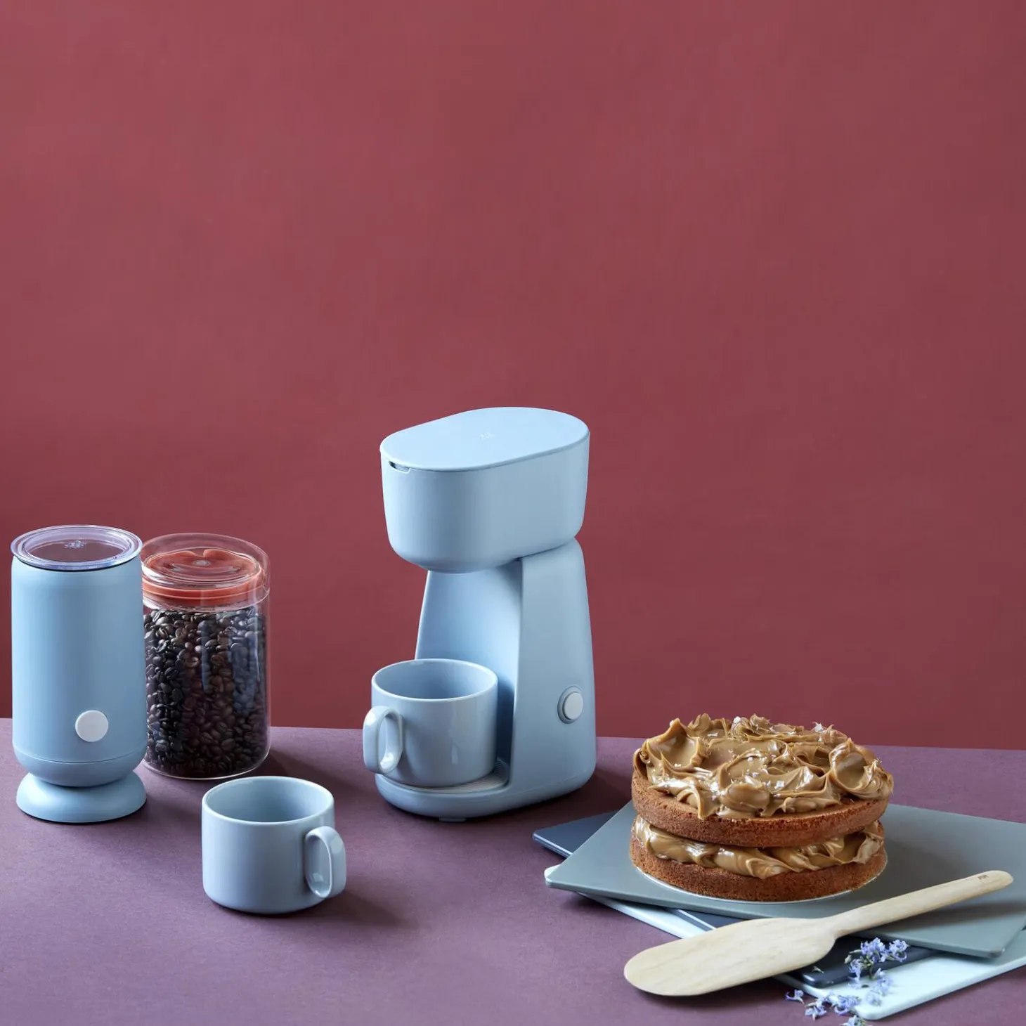 FOODIE single cup kaffemaskin, lys blå