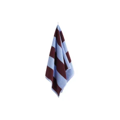 Frotté stripe håndkle, bordeaux & sky blue