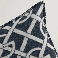 G Patterned Cushion, evening blue