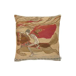 GM horse pute 50x50, beige/coral