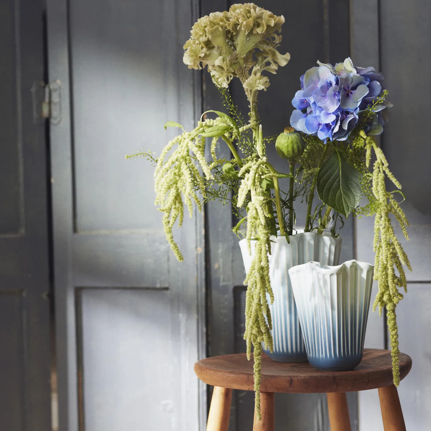 Hammershøi Unfold Vase, blå