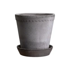 Helena RAW potte med underfat, grey