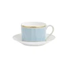 HELIA Teacup Saucer, hvit og turkis/gull