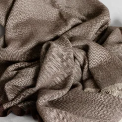 Herringbone pledd, chocolate/beige