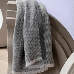 Herringbone pledd, dark blue/grey