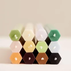 Hexagon stearinlys, lavender