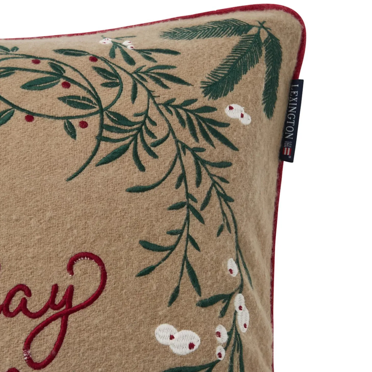 Holiday House Pillow Cover, beige multi