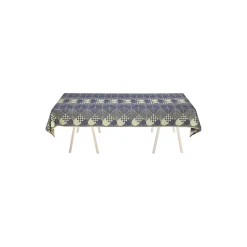 Juleduken Damaskduk, blue gold
