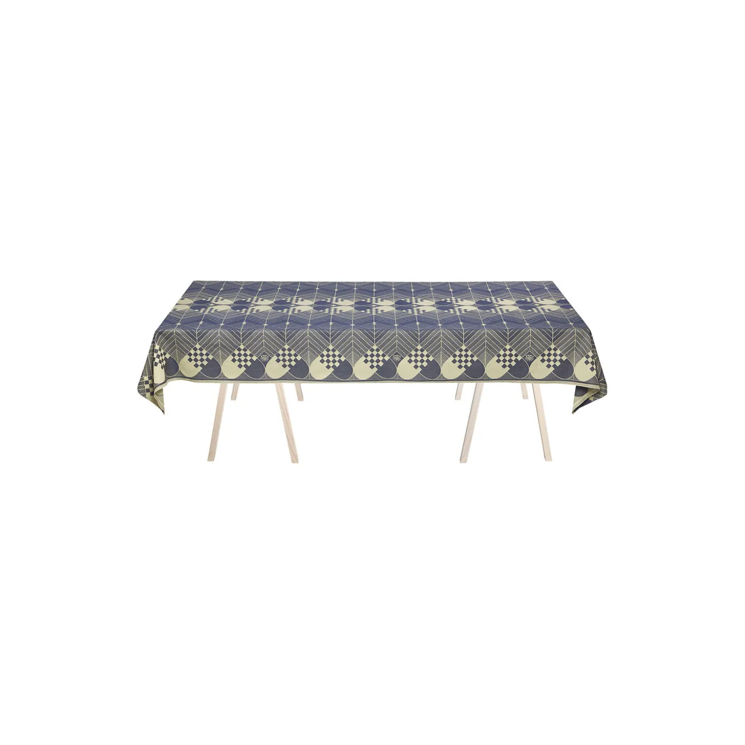Juleduken Damaskduk, blue gold