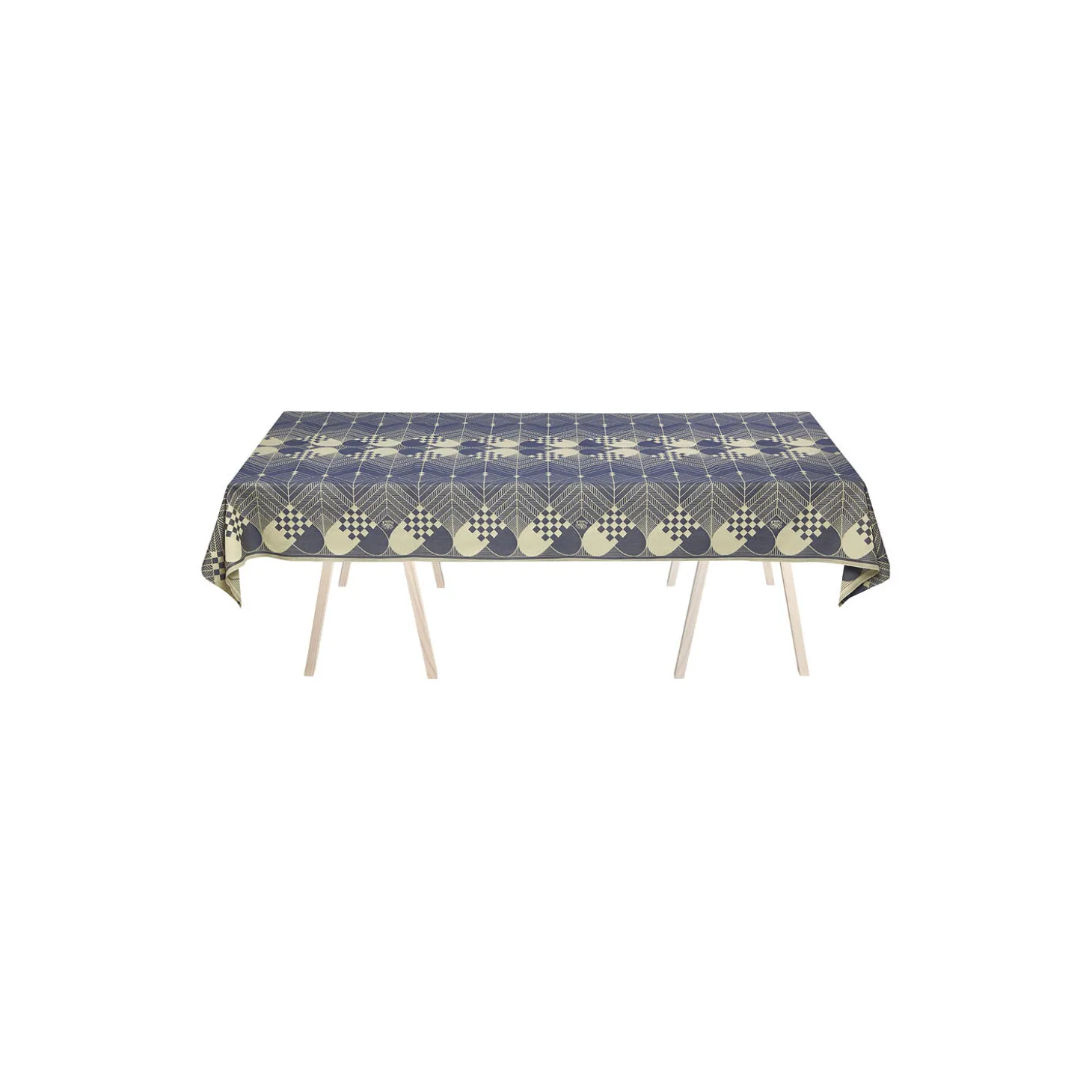 Juleduken Damaskduk, blue gold